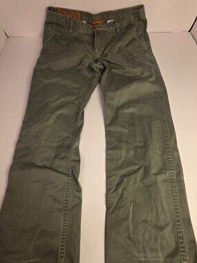 Dockers Alpha Slim Khaki Jean Cut Pants Mens 34x30 Olive Green Cotton Flat Front